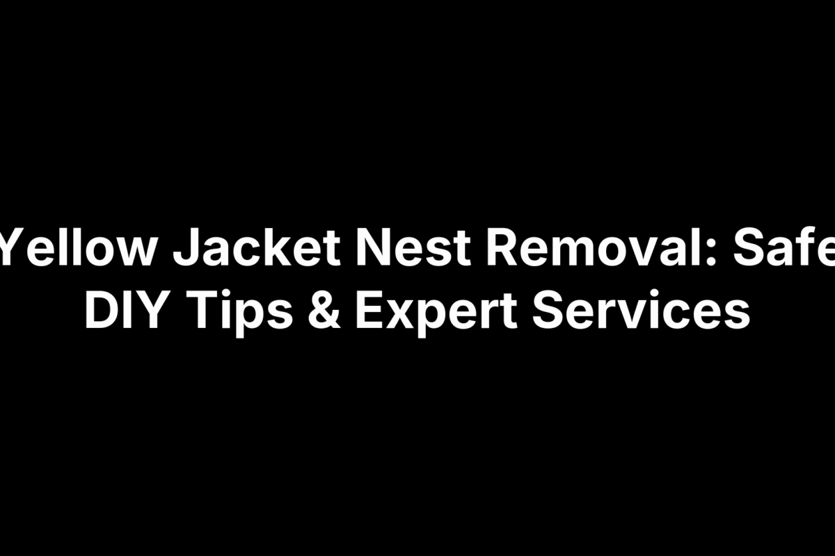 Yellow Jacket Nest Removal: Safe DIY Tips & Expert Services