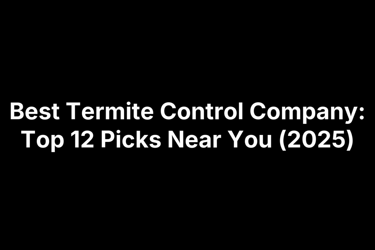 Best Termite Control Company: Top 12 Picks Near You (2025)