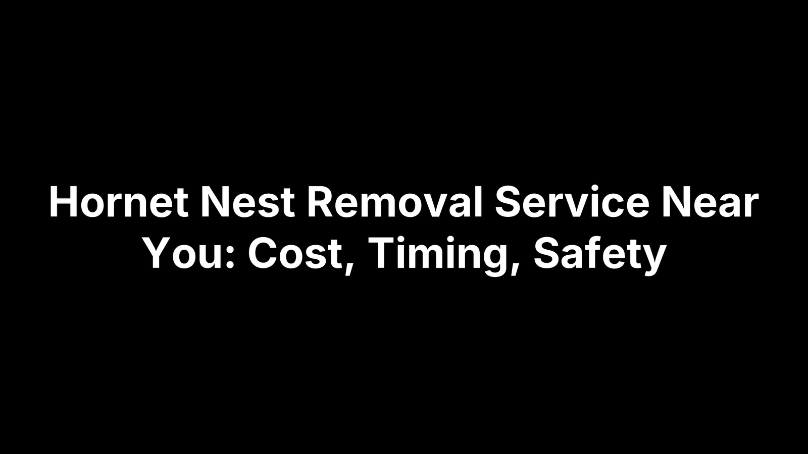 Hornet Nest Removal Service Near You: Cost, Timing, Safety