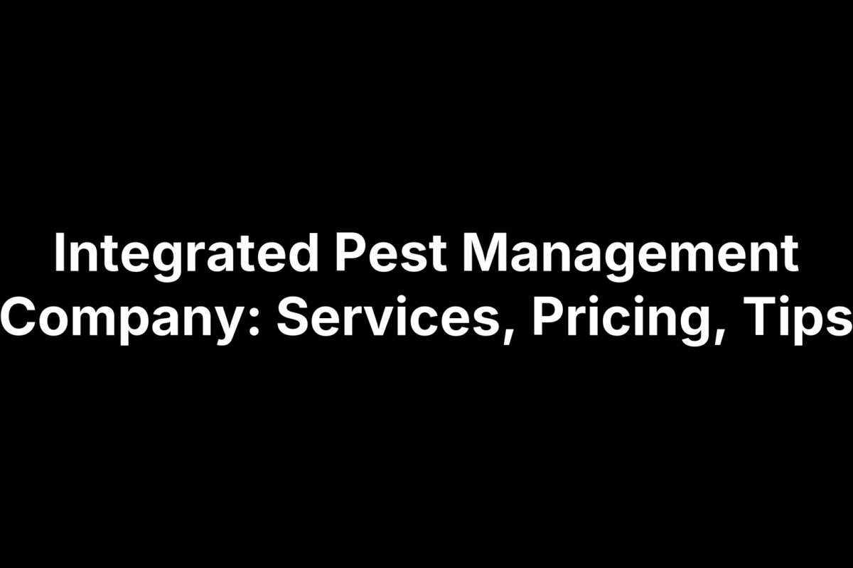Integrated Pest Management Company: Services, Pricing, Tips