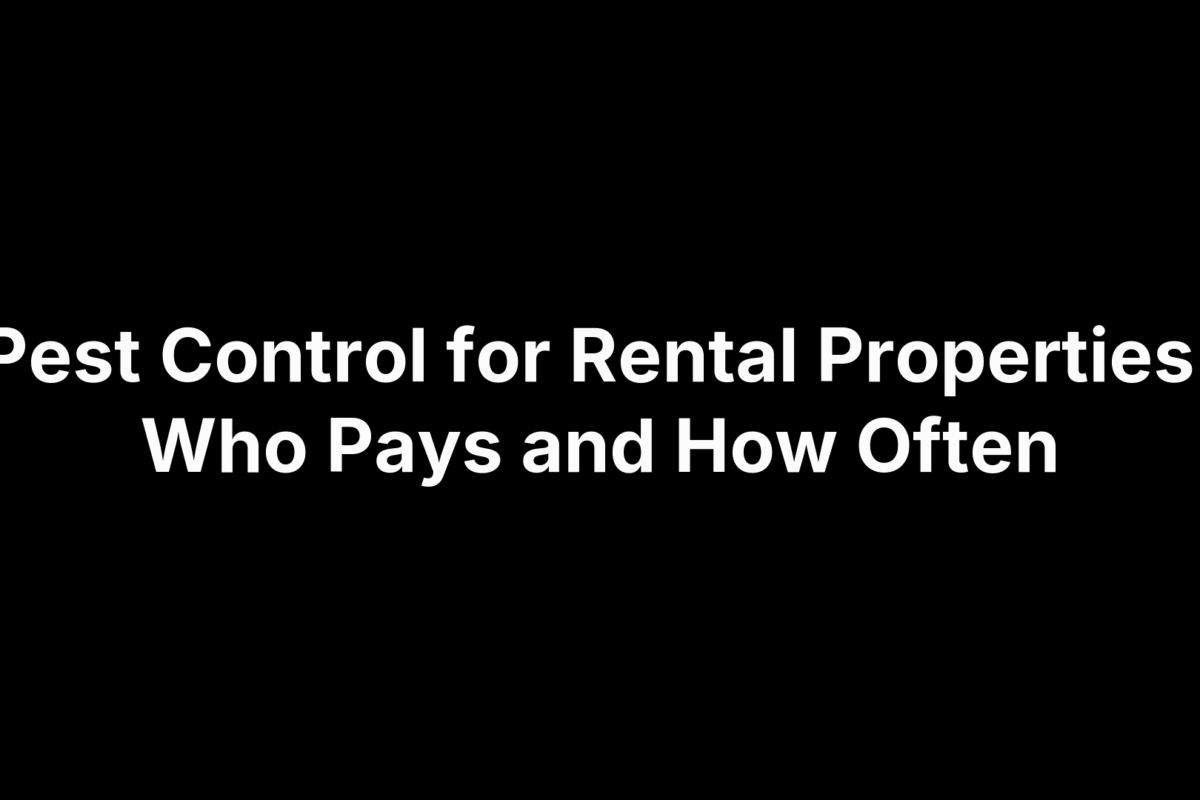 Pest Control for Rental Properties: Who Pays and How Often