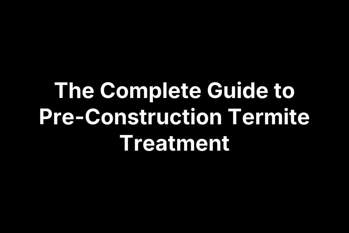 The Complete Guide to Pre-Construction Termite Treatment
