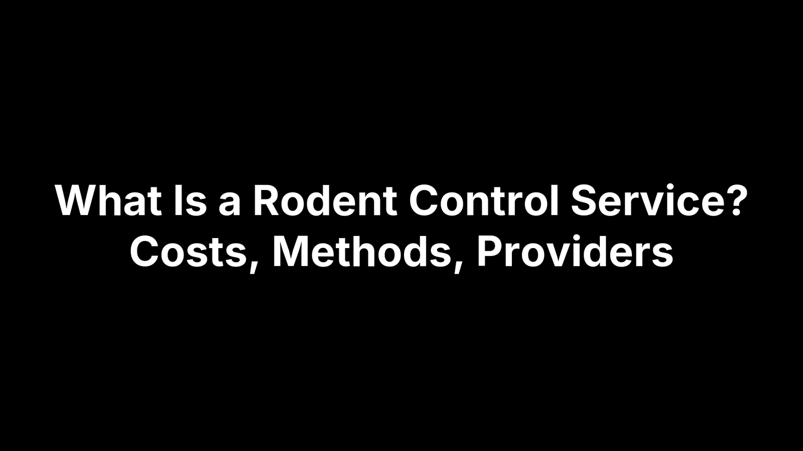 What Is a Rodent Control Service? Costs, Methods, Providers