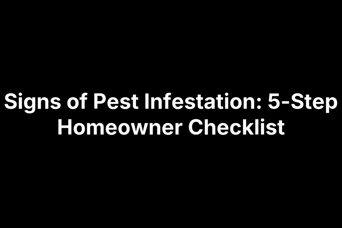 Signs of Pest Infestation: 5-Step Homeowner Checklist