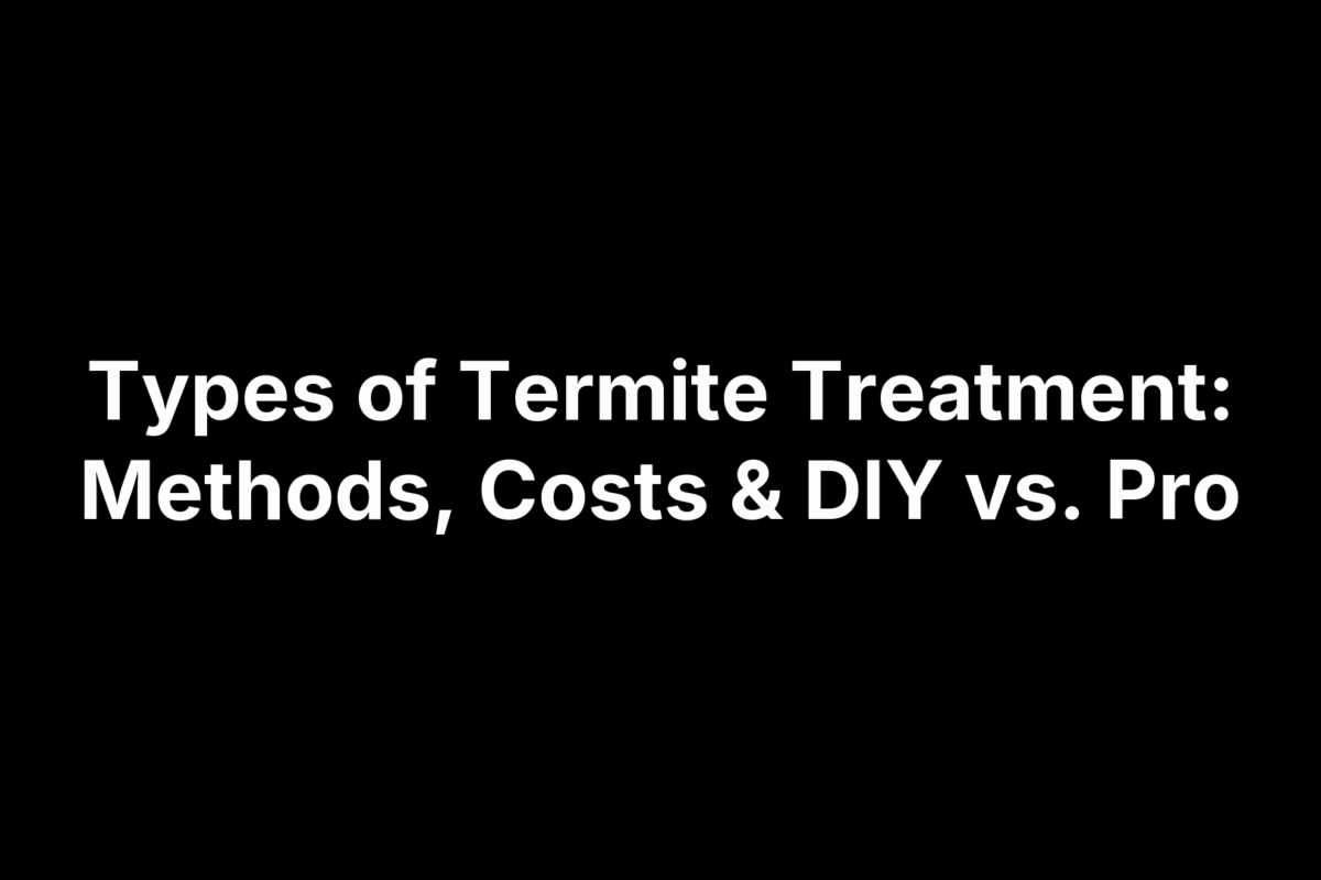 Types of Termite Treatment: Methods, Costs & DIY vs. Pro