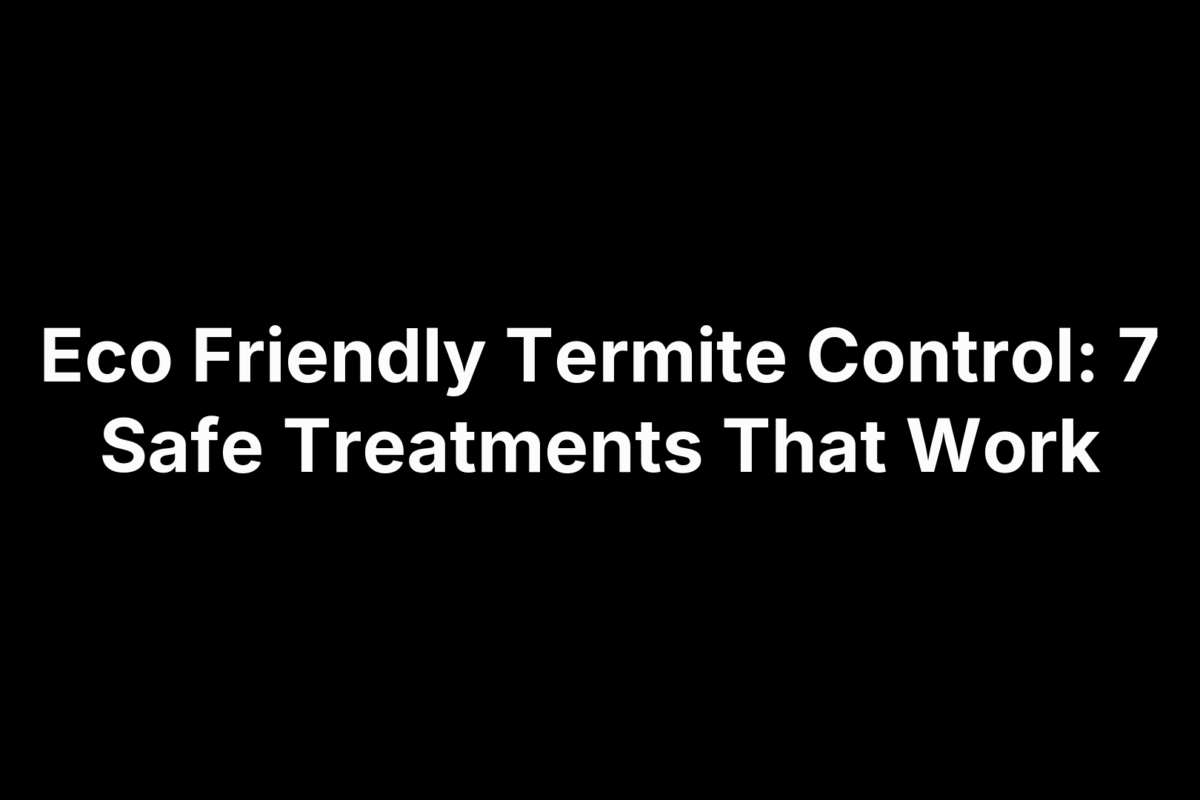 Eco Friendly Termite Control: 7 Safe Treatments That Work