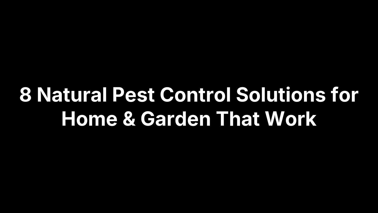 8 Natural Pest Control Solutions for Home & Garden That Work
