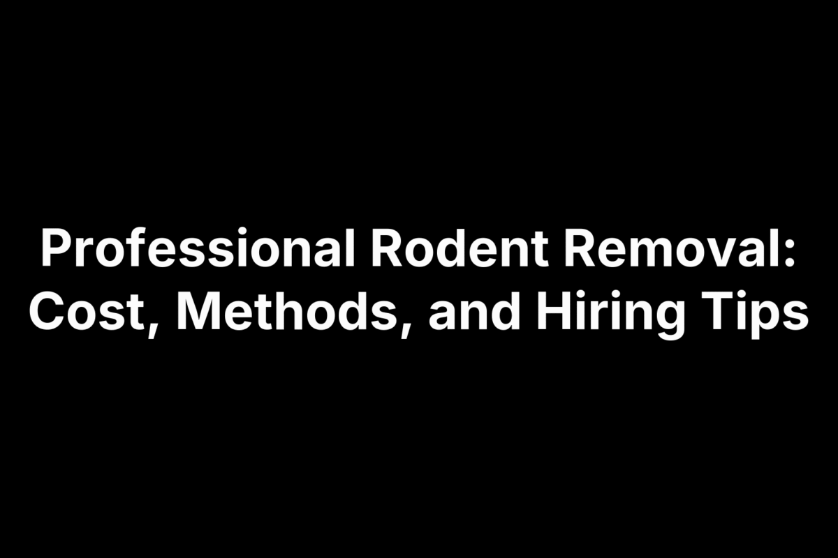 Professional Rodent Removal: Cost, Methods, and Hiring Tips
