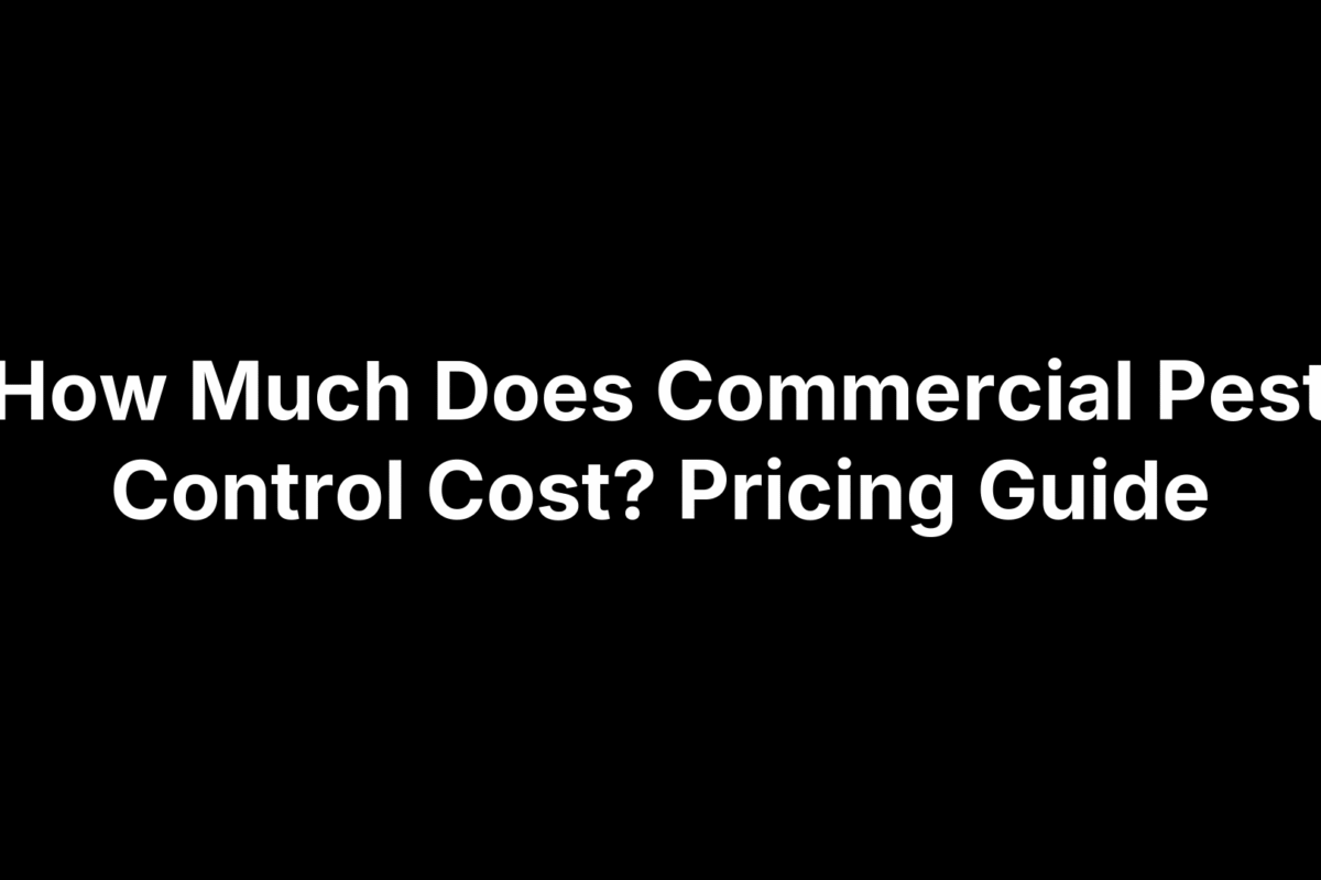 How Much Does Commercial Pest Control Cost? Pricing Guide