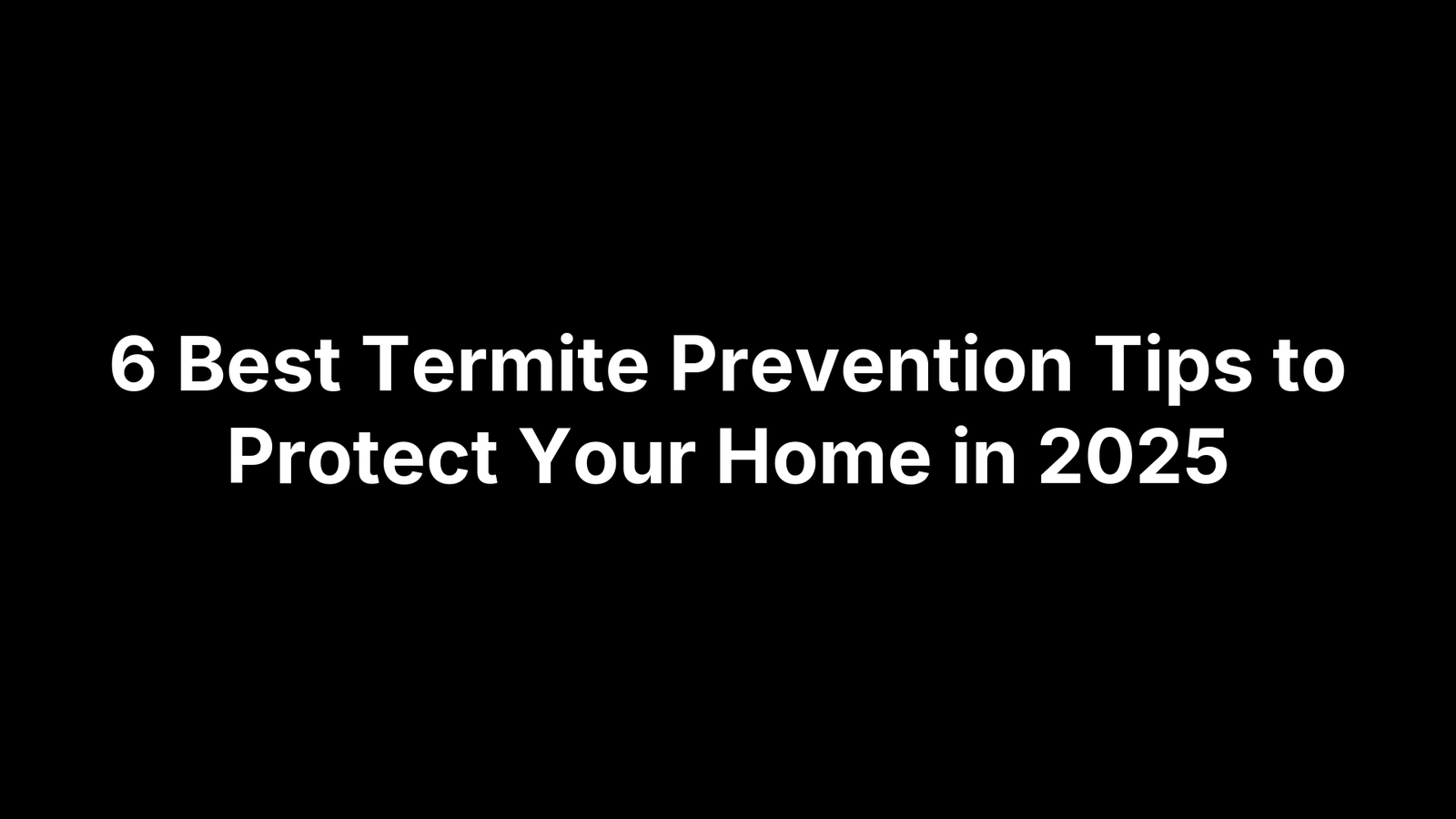 6 Best Termite Prevention Tips to Protect Your Home in 2025